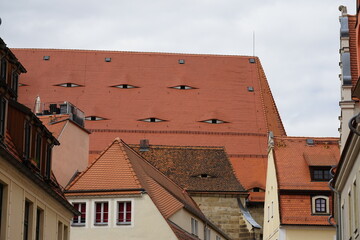 Dächerblick in der Stadt Pirna in Sachsen