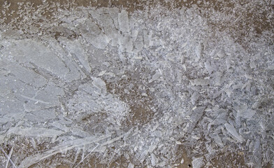 Broken glass on the floor