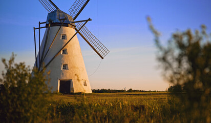 Old windmill in the Lahemaa National Park in Estonia. - obrazy, fototapety, plakaty