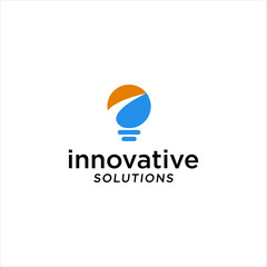 Fototapeta na wymiar innovative solution logo design with light bulb vector 