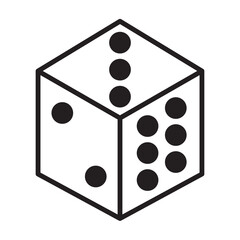 Dice Icon Vector Illustration in Trendy Flat Design Style