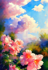 Obraz na płótnie Canvas Beautiful bright sunny summer landscape