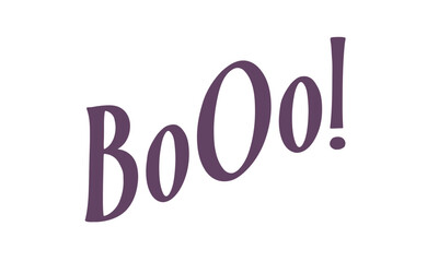 Boo! exclamation lettering. Halloween quote funny design.