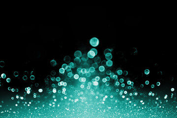 Dark teal turquoise black glitter sparkle gala background birthday Christmas abstract invitation - 534288421