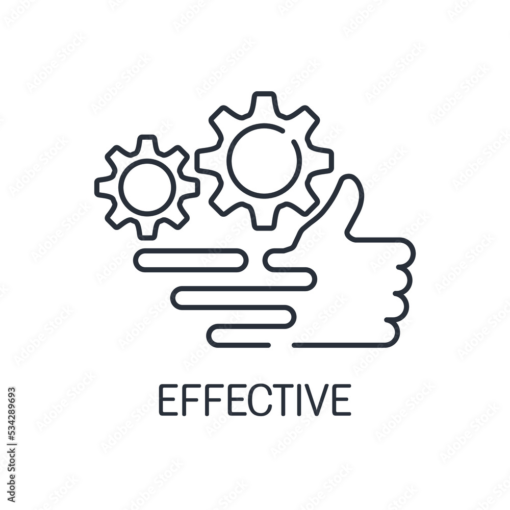 Poster an effective solution. vector linear icon isolated on white background.