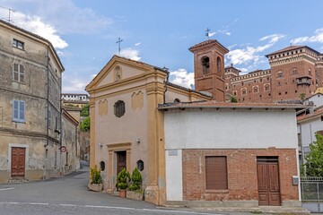 Fototapeta premium View of Castello Cereseto in Piedmont in the evening