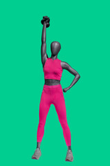 Fototapeta na wymiar Female mannequin wearing sport athletics clothes