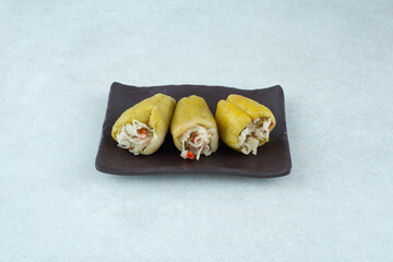 Pickled peppers stuffed with fermented vegetables