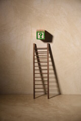 dramatic illustrative ladder with question mark