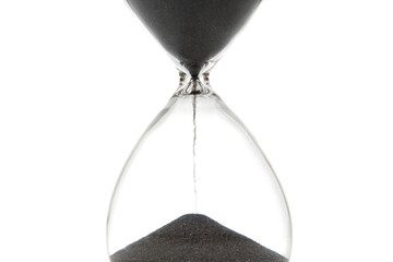 Hourglass on a light background. Time is money. Business solutions in time.