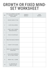 Growth or Fixed Mindset Worksheet