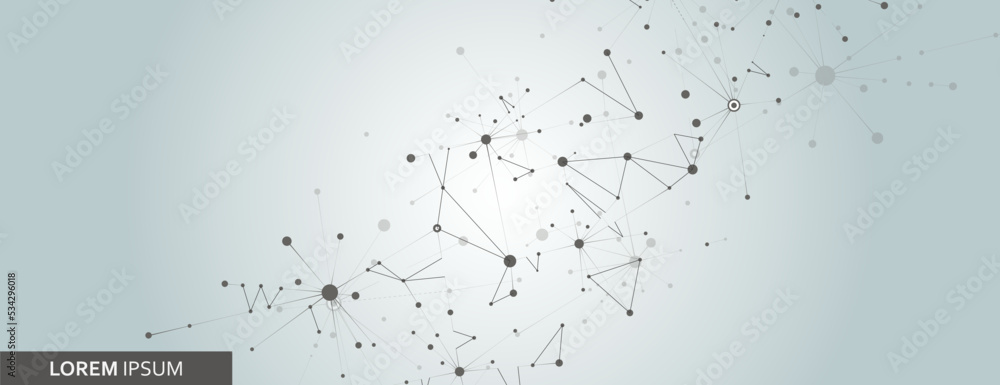 Poster Vector connect lines and dots. Banner template for technology project