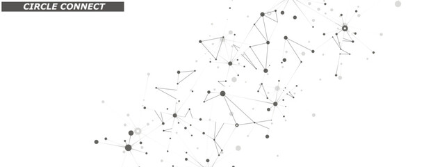 Connectivity medical illustration. Template structure space with molecules. Network dots and lines on white background. Abstract vector technology concept design. Social network concept technology