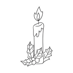 Сhristmas Candle, holiday, New Year decor