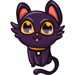 Little cat in halloween party PNG