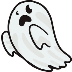 little ghost in halloween party PNG