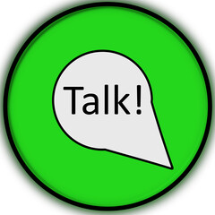 Icon chat talk green button vector png