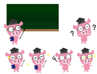 可愛いブタの先生 © muon-ash