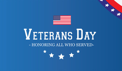 Happy Veterans Day. American flags veterans against a blackboard background.