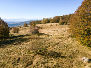 Aerial Autumn panorama of Vitosha Mountain, Bulgaria