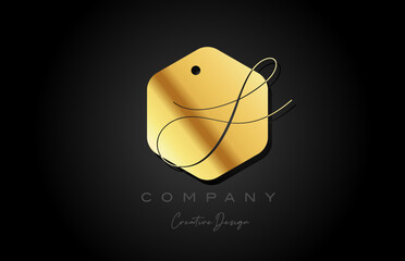 gold golden S alphabet letter logo icon design with dot and elegant style. Creative polygon template for business and company