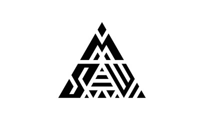 Creative triangle three letter logo  design