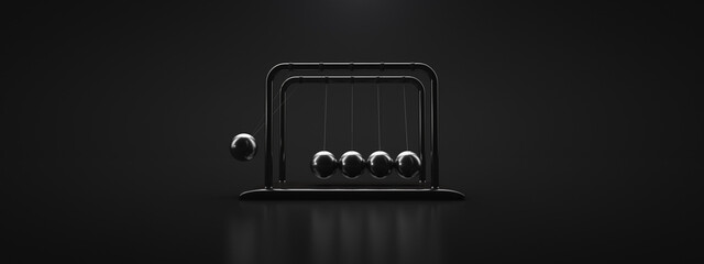Oscillations of the spheres of Newton's cradle
