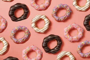 chocolate donuts background.