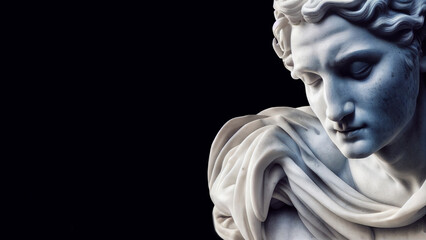 Obraz premium Illustration of a Renaissance marble statue of Morpheus. He is the God of dreams and sleeps in Greek and Roman mythology.