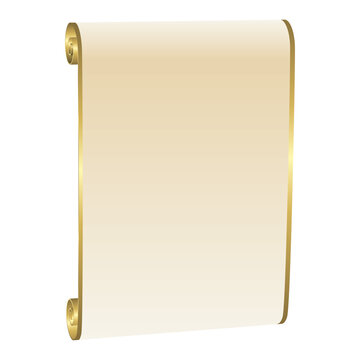Open parchment with golden borders - letter design