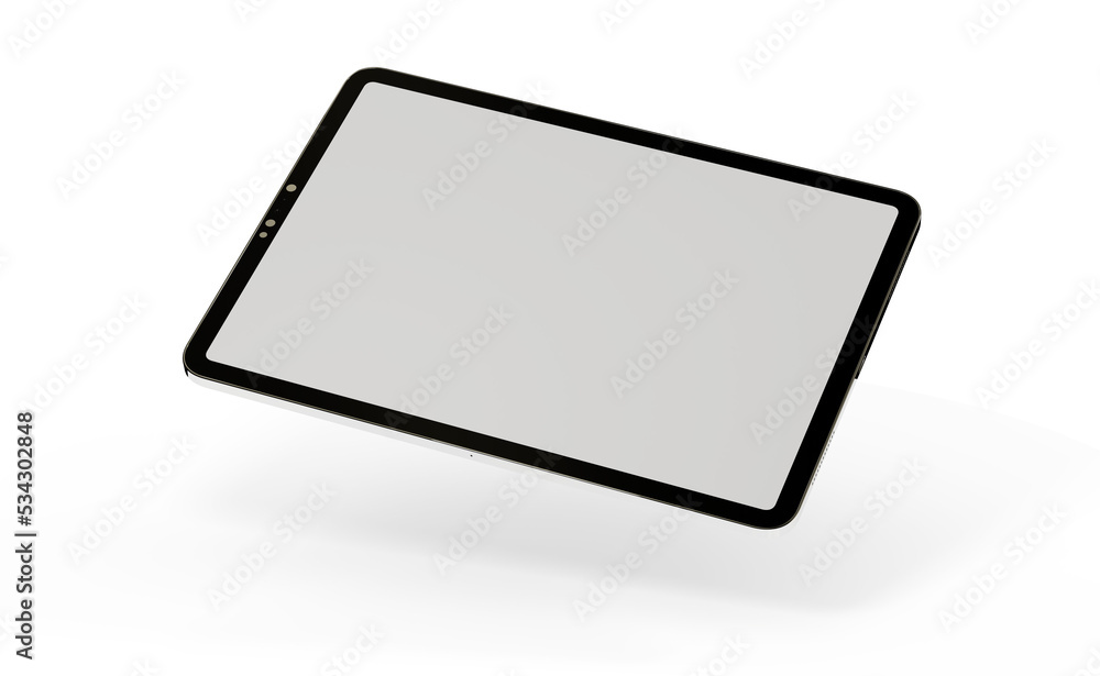 Wall mural tablet pc computer with blank screen 3d