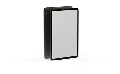 Gadgets including smartphone, digital tablet and laptop, blank screen with