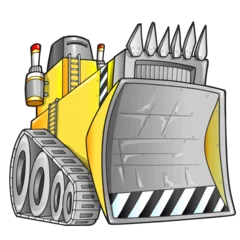 Wall murals Cartoon draw Bulldozer PNG with transparent background