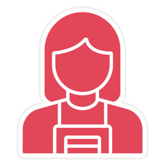 Food Vendor Female Icon Style