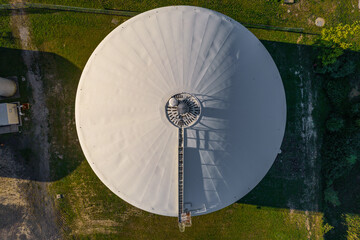 Water tank from an aerial view