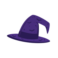 Halloween Hat, Witch Hat, Hat Vector, Bat Hat Vector, Decorated Hat, Hat Icon, Hat UI Design, Halloween Witch Hat, Vector Illustration Background