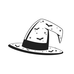 Halloween Hat, Witch Hat, Hat Vector, Bat Hat Vector, Decorated Hat, Hat Icon, Hat UI Design, Halloween Witch Hat, Vector Illustration Background