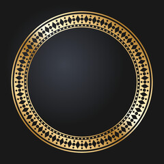 Beautiful round golden frame. Festive design. Gold border. Round frames vector.