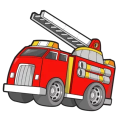 Abwaschbare Fototapete Fire Truck PNG with transparent background © Blue Foliage