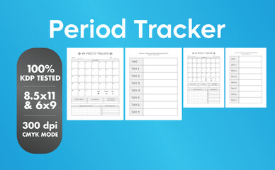 This is a Period Tracker with the 2 most popular sizes 8.5x11 and 6x9. Fully ready to print.