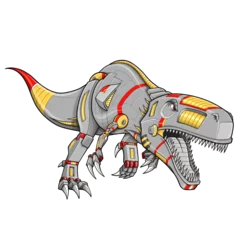 Foto op Plexiglas Cartoons Robot Tyrannosaurus Rex Dinosaur PNG transparent backgrounds