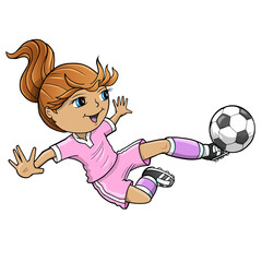 Girl Soccer Player PNG file with transparent background