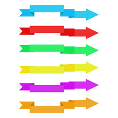 Colorful ribbons with arrow PNG illustration with transparent background