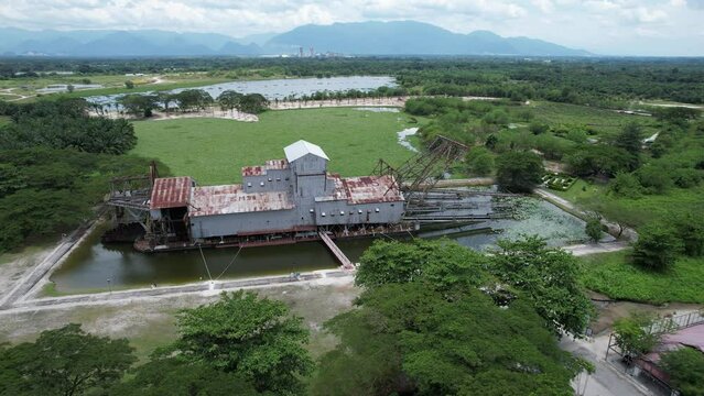 Ipoh, Malaysia - September 24, 2022: The Historical Tin Dredge 