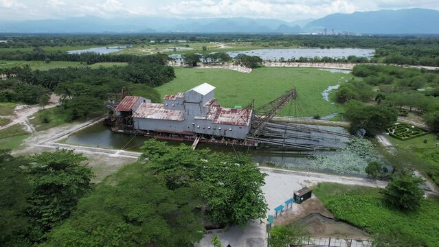 Ipoh, Malaysia - September 24, 2022: The Historical Tin Dredge 
