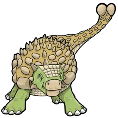 Foto op Plexiglas Cartoons Ankylosaurus Dinosaur PNG file transparent background