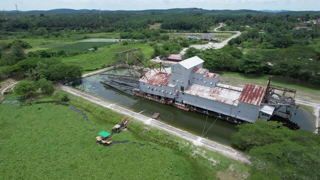 Ipoh, Malaysia - September 24, 2022: The Historical Tin Dredge 