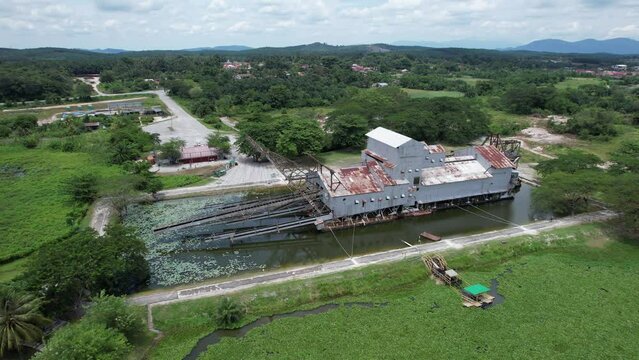 Ipoh, Malaysia - September 24, 2022: The Historical Tin Dredge 