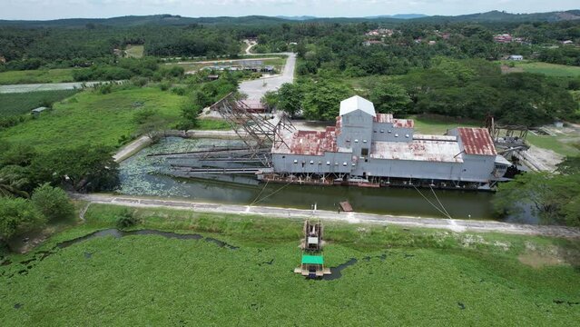 Ipoh, Malaysia - September 24, 2022: The Historical Tin Dredge 