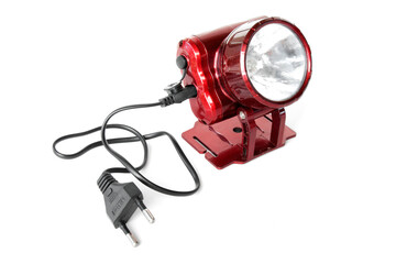 rechargeable headlamp on a white isolated background